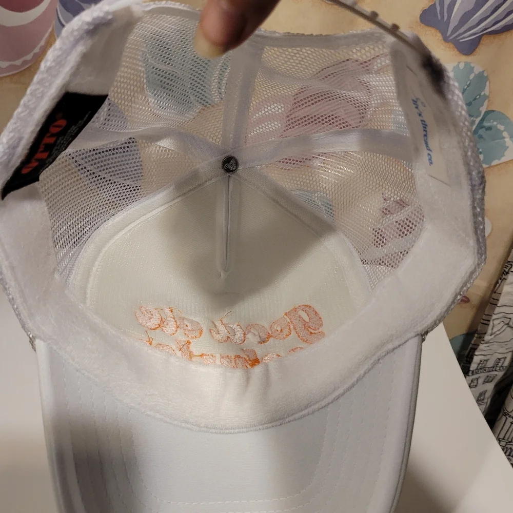 White and Orange Good Ole Rockytop Otto Liv's Thread Co Trucker Hat NWOT - Picture 4 of 5